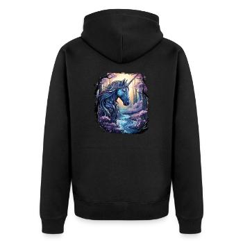 Statement 60s Cool Present Idea Love Peace Family - Unisex Premium Organic Zip Hoodie - black - Back - Nico (187cm)