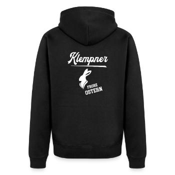 Klempner Frohe Ostern Ostergeschenk Klempnerei - Unisex Premium Bio Zip Hoodie - Schwarz - Hinten - Nico (187cm)