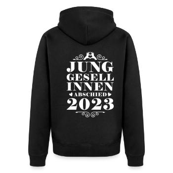 Jga 2023 Junggesellinnenabschied - Unisex Premium Bio Zip Hoodie - Schwarz - Hinten - Nico (187cm)