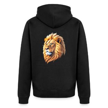 Tête de lion majestueuse - Veste à capuche bio Premium Unisexe - noir - Dos - Nico (187cm)