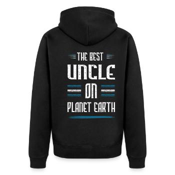 Le meilleur oncle dit - Veste à capuche bio Premium Unisexe - noir - Dos - Nico (187cm)