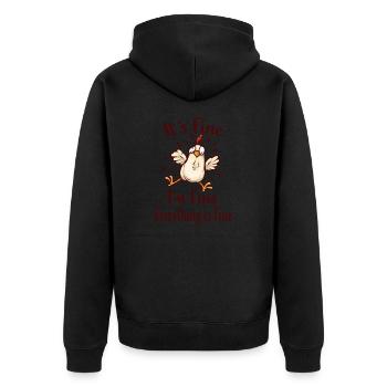 It ́s Fine I ́m Fine Everything Is Fine - Unisex Premium Organic Zip Hoodie - black - Back - Nico (187cm)