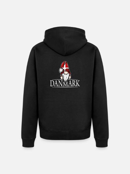 Nisser Gnome Denmark Wilsigns - Unisex Premium Organic Zip Hoodie - black
