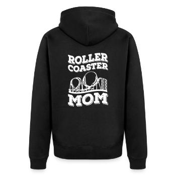 Roller Coaster Mom - Unisex Premium Bio Zip Hoodie - Schwarz - Hinten - Nico (187cm)