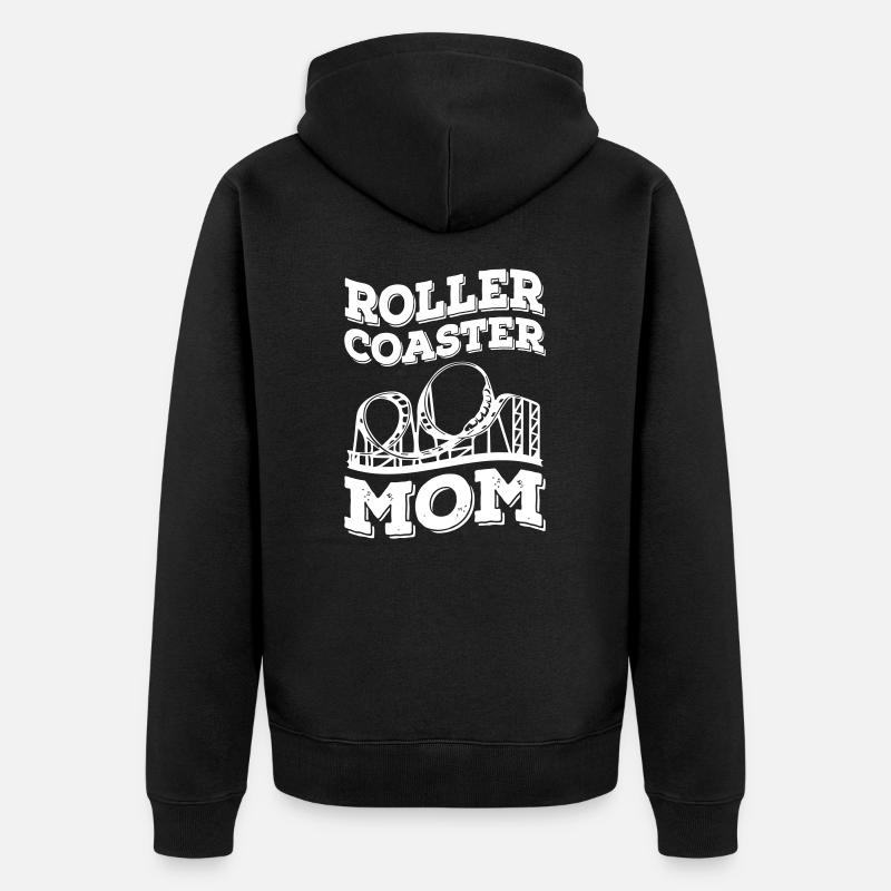 Roller Coaster Mom - Unisex Premium Bio Zip Hoodie - Schwarz