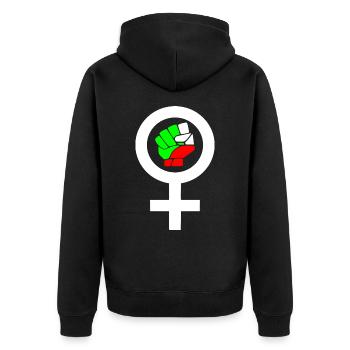 Women life freedom - Unisex Premium Bio Zip Hoodie - Schwarz - Hinten - Nico (187cm)