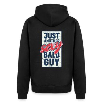 Just another sexy bald guy. - Unisex Premium Organic Zip Hoodie - black - Back - Nico (187cm)