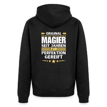 Magicians Matured to Perfection - Unisex Premium Organic Zip Hoodie - black - Back - Nico (187cm)