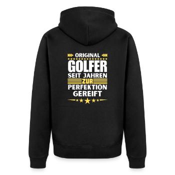 Des golfeurs mûris à la perfection - Veste à capuche bio Premium Unisexe - noir - Dos - Nico (187cm)