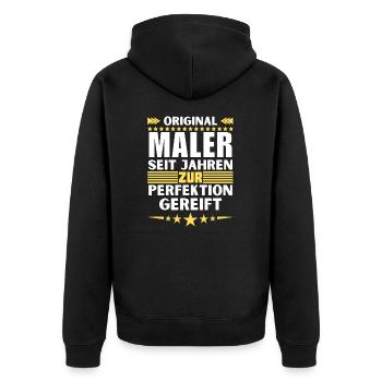 Les peintres mûrissent à la perfection - Veste à capuche bio Premium Unisexe - noir - Dos - Nico (187cm)