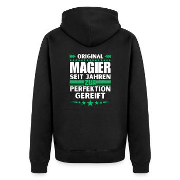 Magicians Matured to Perfection - Unisex Premium Organic Zip Hoodie - black - Back - Nico (187cm)