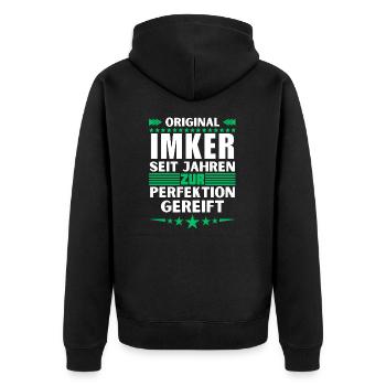 Beekeepers matured to perfection - Unisex Premium Organic Zip Hoodie - black - Back - Nico (187cm)