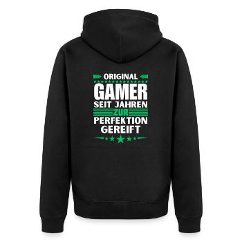 Les joueurs ont mûri à la perfection - Veste à capuche bio Premium Unisexe - noir - Dos - Nico (187cm)