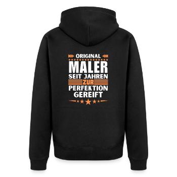 Les peintres mûrissent à la perfection - Veste à capuche bio Premium Unisexe - noir - Dos - Nico (187cm)