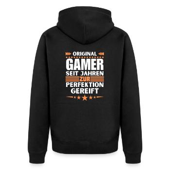 Les joueurs ont mûri à la perfection - Veste à capuche bio Premium Unisexe - noir - Dos - Nico (187cm)