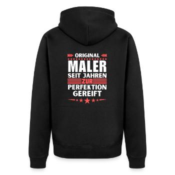 Les peintres mûrissent à la perfection - Veste à capuche bio Premium Unisexe - noir - Dos - Nico (187cm)