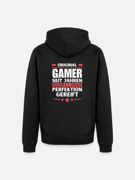 Gamers Matured to Perfection - Unisex Premium Organic Zip Hoodie - black