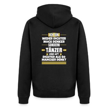 Ni poètes, ni penseurs, mais danseurs - Veste à capuche bio Premium Unisexe - noir - Dos - Nico (187cm)