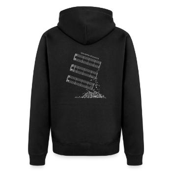 Sound Of Silence Notenblatt ohne Noten - Unisex Premium Bio Zip Hoodie - Schwarz - Hinten - Nico (187cm)