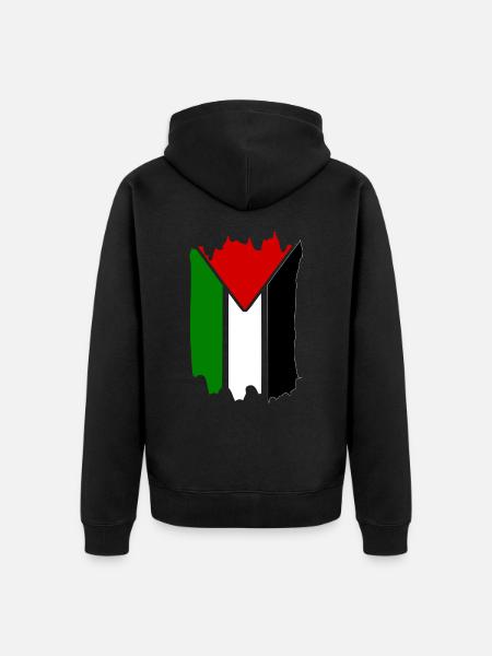free palestine - Unisex Premium Organic Zip Hoodie - black