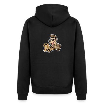 Chien avec des lunettes de soleil - Veste à capuche bio Premium Unisexe - noir - Dos - Nico (187cm)