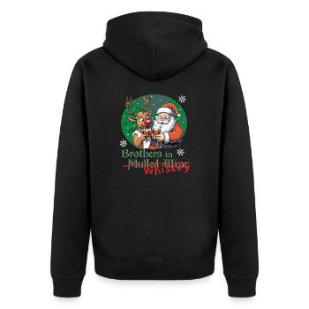Frères dans le whisky - Père Noël - Rudolph - Veste à capuche bio Premium Unisexe - noir - Dos - Nico (187cm)