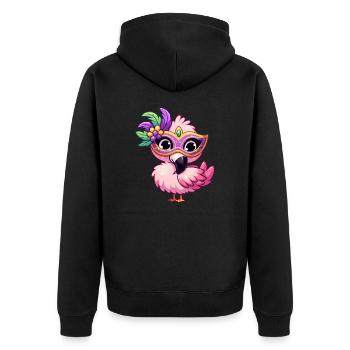 Mardi Gras Comic Flamingo - Veste à capuche bio Premium Unisexe - noir - Dos - Nico (187cm)