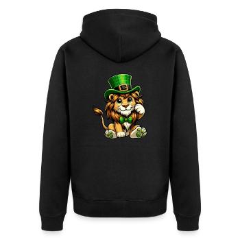 Dessin animé mignon de la Saint-Patrick de Lion - Veste à capuche bio Premium Unisexe - noir - Dos - Nico (187cm)