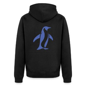 Penguin South Pole Silhouette Minimalist - Unisex Premium Organic Zip Hoodie - black - Back - Nico (187cm)
