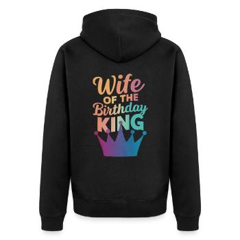 Frau Ehefrau Partnerin Familie Verheiratet - Unisex Premium Bio Zip Hoodie - Schwarz - Hinten - Nico (187cm)