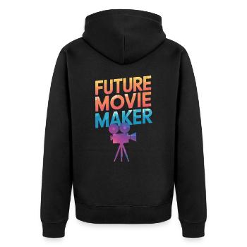 Filmemacher Filmregisseur Kameramann Film - Unisex Premium Bio Zip Hoodie - Schwarz - Hinten - Nico (187cm)