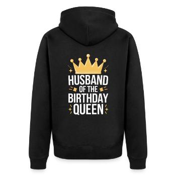 Husband, Spouse, Family, Wedding - Unisex Premium Organic Zip Hoodie - black - Back - Nico (187cm)
