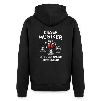 This musician is 80 years old. - Unisex Premium Organic Zip Hoodie - black - Back - Nico (187cm)