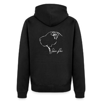 SHAR PEI Profil Chiens Chien Wilsigns - Veste à capuche bio Premium Unisexe - noir - Dos - Nico (187cm)