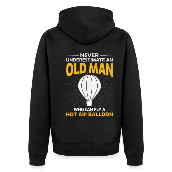 Montgolfière Montgolfière Montgolfière - Veste à capuche bio Premium Unisexe - noir - Dos - Nico (187cm)