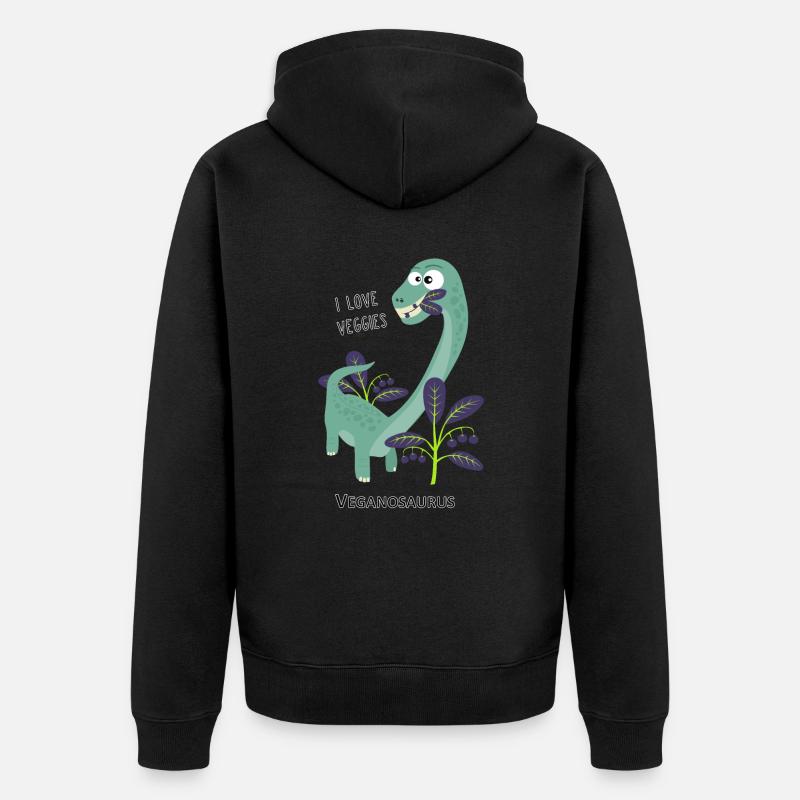 Dinosaure Veganosaurus - Veste à capuche bio Premium Unisexe - noir