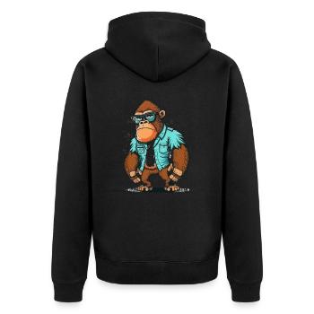 Geek out, Gorille ! - Veste à capuche bio Premium Unisexe - noir - Dos - Nico (187cm)