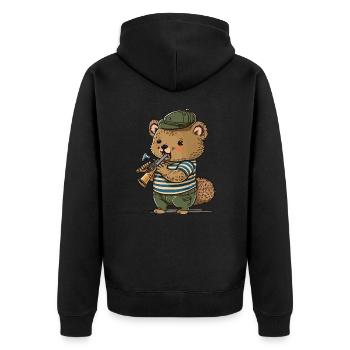 Trompettiste Quokka - Veste à capuche bio Premium Unisexe - noir - Dos - Nico (187cm)