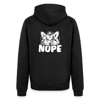 Welsh Corgi Nope Dog Saying Dogs Wilsigns - Unisex Premium Organic Zip Hoodie - black - Back - Nico (187cm)