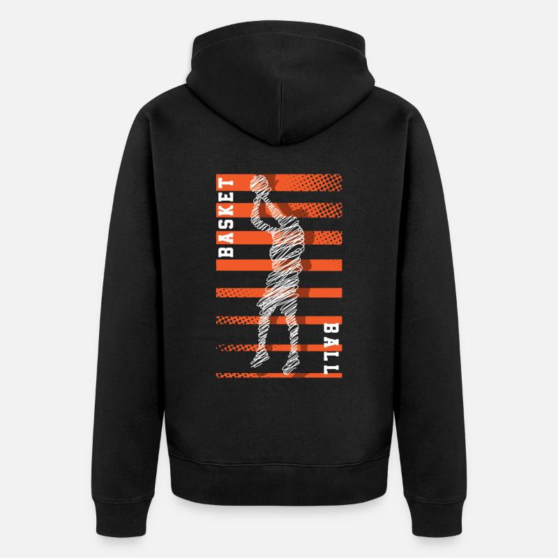 Joueurs de basket-ball - Veste à capuche bio Premium Unisexe - noir