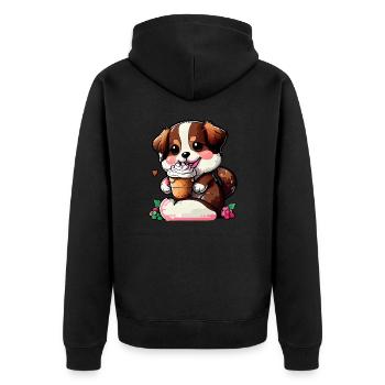 Le bonheur avec un chien - Veste à capuche bio Premium Unisexe - noir - Dos - Nico (187cm)