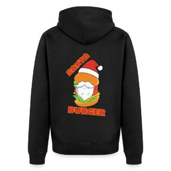 Santa burger christmas fast food - Unisex Premium Bio Zip Hoodie - Schwarz - Hinten - Nico (187cm)