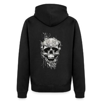 Vikings Nordic Rune Vikings Valhalla Vikings - Unisex Premium Organic Zip Hoodie - black - Back - Nico (187cm)