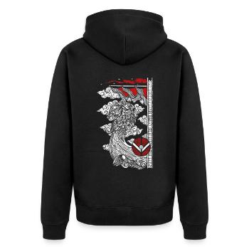 Navire viking Viking Captain Warrior Boat - Veste à capuche bio Premium Unisexe - noir - Dos - Nico (187cm)