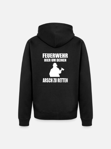 Feuerwehr - Unisex Premium Bio Zip Hoodie - Schwarz