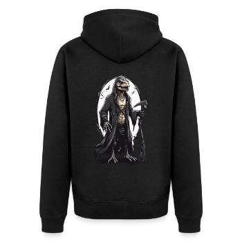 Lizards Mage Grim Reaper Halloween Design - Unisex Premium Organic Zip Hoodie - black - Back - Nico (187cm)