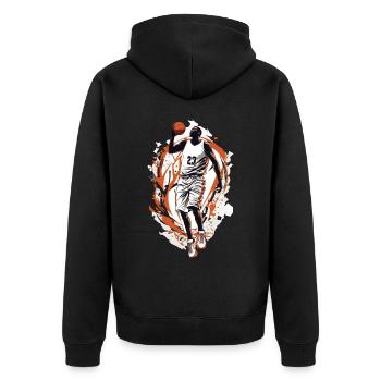 Dynamic Basketball Free Throw Basketball Player - Unisex Premium Organic Zip Hoodie - black - Back - Nico (187cm)