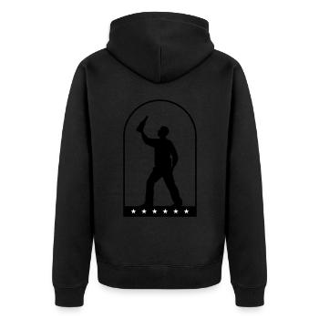 Boire une bouteille de bière - Veste à capuche bio Premium Unisexe - noir - Dos - Nico (187cm)