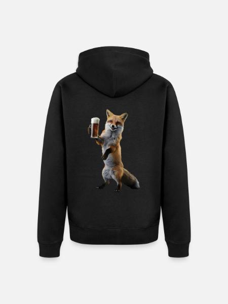Fuchs Bier - Unisex Premium Bio Zip Hoodie - Schwarz