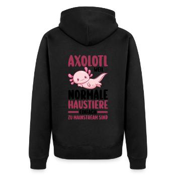 Axolotl - Unisex Premium Organic Zip Hoodie - black - Back - Nico (187cm)